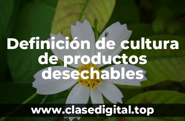 Definición de cultura de productos desechables