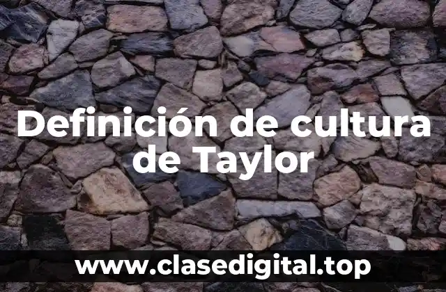 Definición de cultura de Taylor