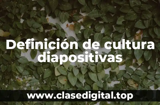 Definición de cultura diapositivas