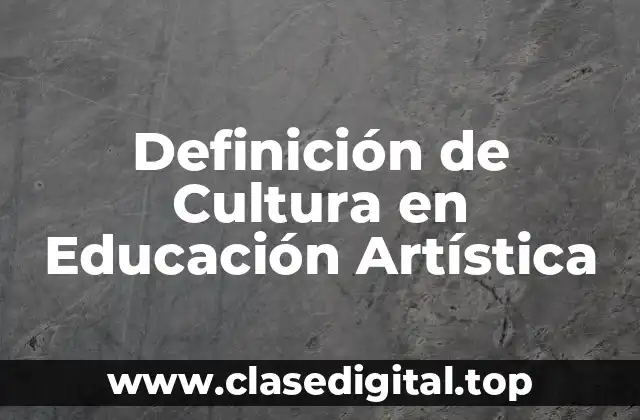 Definición de Cultura en Educación Artística
