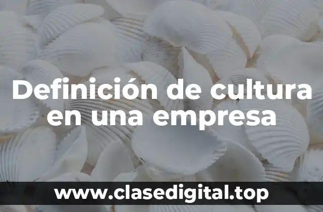 Definición de cultura en una empresa