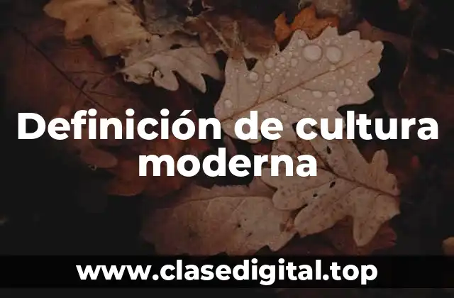 Definición de cultura moderna