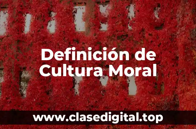 Definición de Cultura Moral