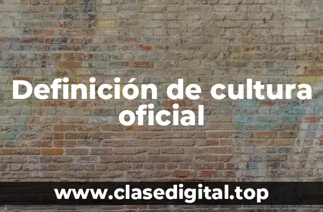 Definición de cultura oficial