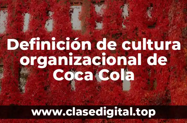 Definición de cultura organizacional de Coca Cola