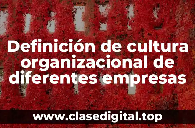 Ejemplos de cultura organizacional