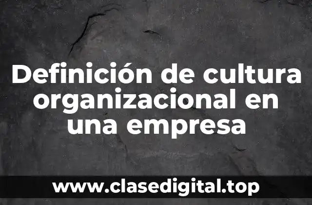 Definición de cultura organizacional en una empresa