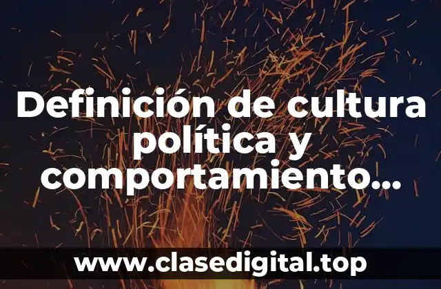 Definición de cultura política y comportamiento electoral