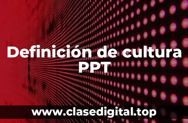 Definición de cultura PPT