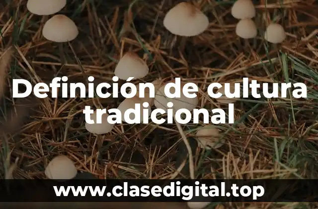 Definición de cultura tradicional