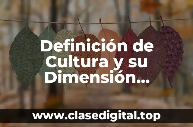 Definición de Cultura y su Dimensión Geográfica