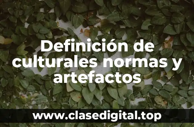 Definición de culturales normas y artefactos