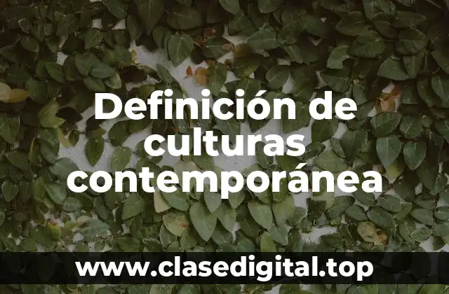 Ejemplos de culturas contemporánea