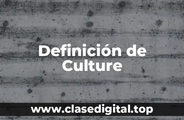 Definición de Culture