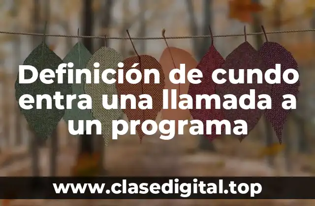 Ejemplos de cundo entra una llamada a un programa