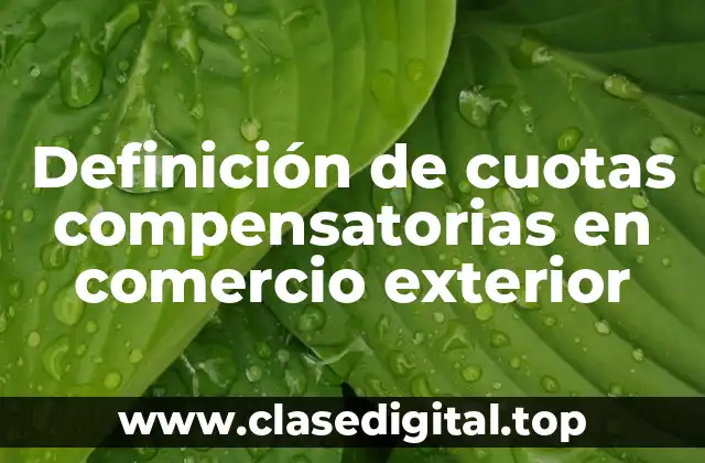 Definición de cuotas compensatorias en comercio exterior