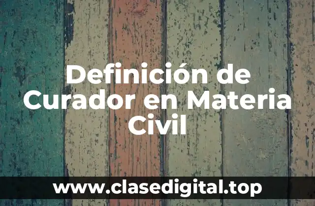 Definición de Curador en Materia Civil