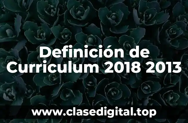Definición de Curriculum 2018 2013