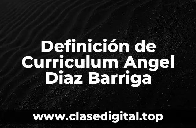 Definición de Curriculum Angel Diaz Barriga
