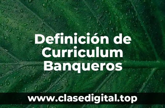 Definición de Curriculum Banqueros