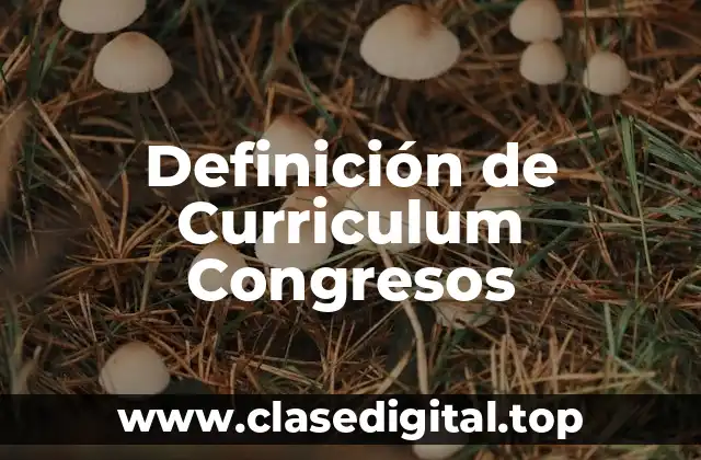 Definición de Curriculum Congresos