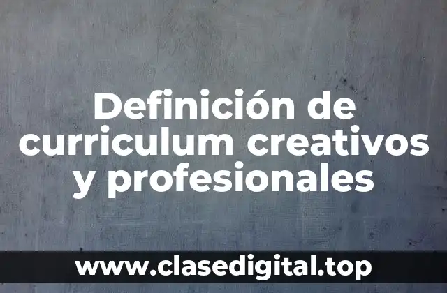 Definición de curriculum creativos y profesionales