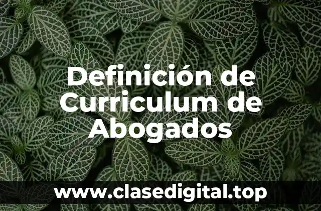 Definición de Curriculum de Abogados
