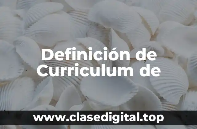Definición de Curriculum de