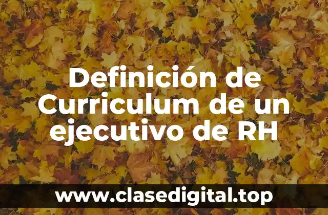Definición de Curriculum de un ejecutivo de RH
