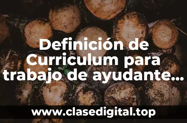 Ejemplos de Curriculum para trabajo de ayudante de una fábrica