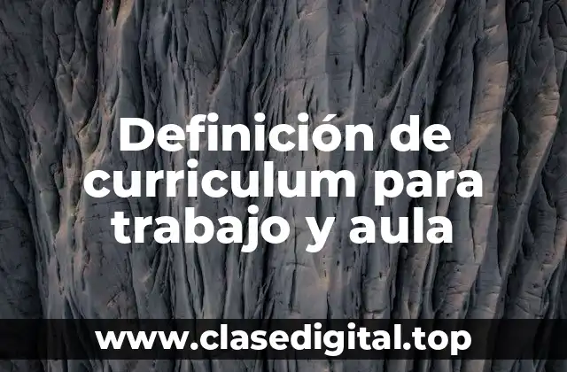 Definición de curriculum para trabajo y aula