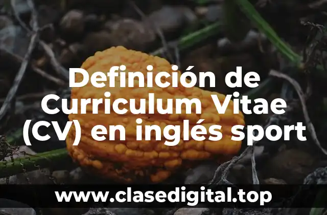 Definición de Curriculum Vitae (CV) en inglés sport