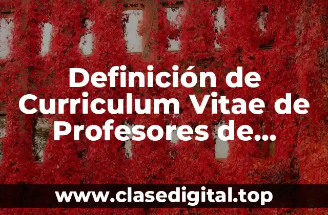 Ejemplos de Curriculum Vitae de Profesores de Educación Física