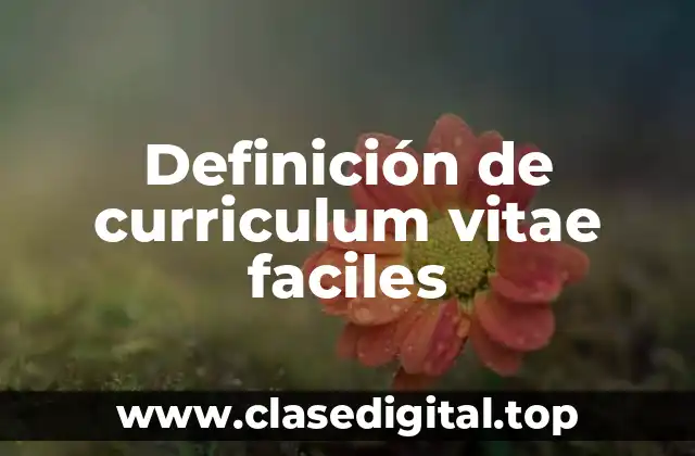 Definición de curriculum vitae faciles