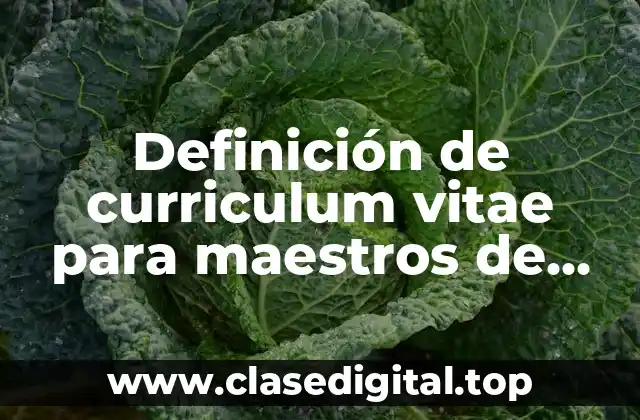 Definición de curriculum vitae para maestros de guarderia