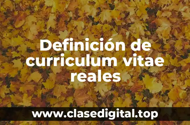 Definición de curriculum vitae reales