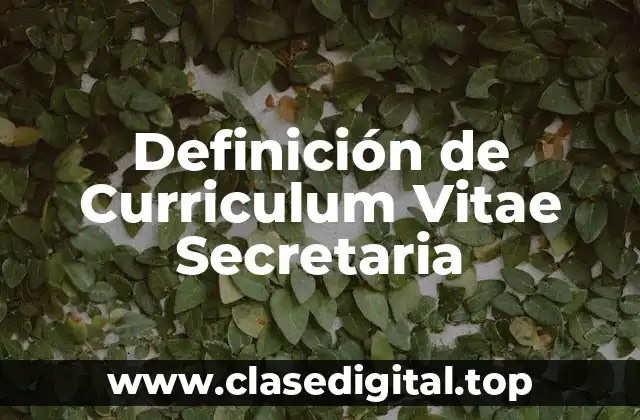 Definición de Curriculum Vitae Secretaria