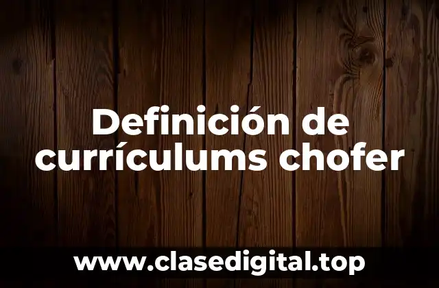 Definición de currículums chofer