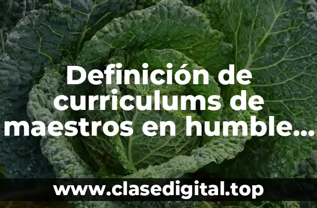 Definición de curriculums de maestros en humble tx