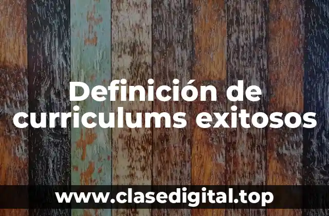 Definición de curriculums exitosos