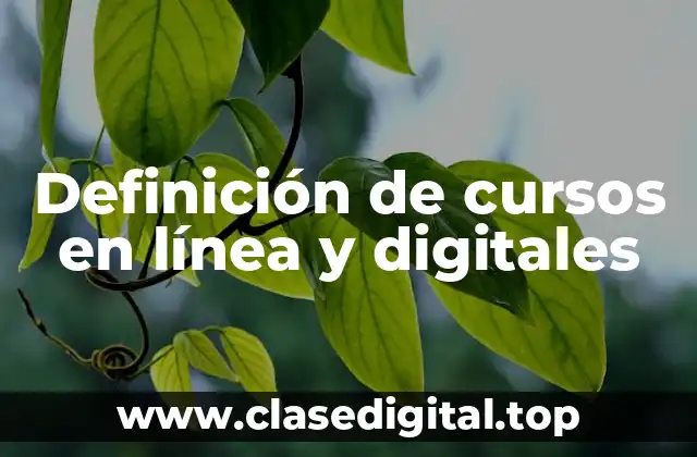 Definición de cursos en línea y digitales