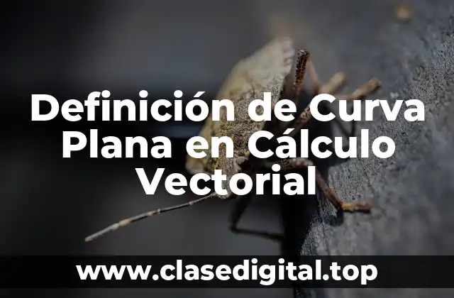 Definición de Curva Plana en Cálculo Vectorial