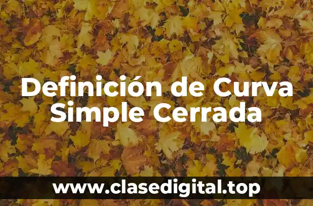 Definición de Curva Simple Cerrada