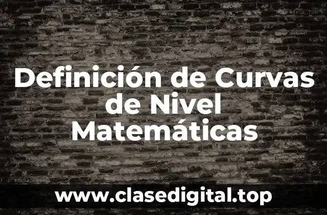 Definición de Curvas de Nivel Matemáticas