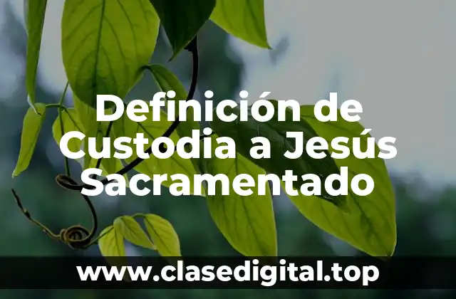 Definición de Custodia a Jesús Sacramentado