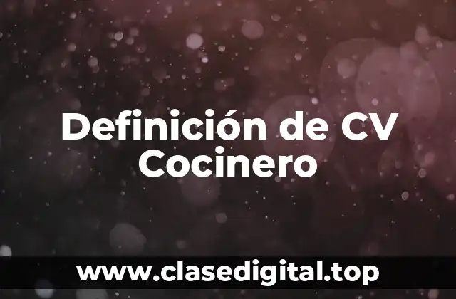 Definición de CV Cocinero