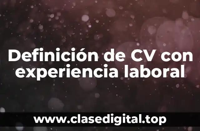 Definición de CV con experiencia laboral