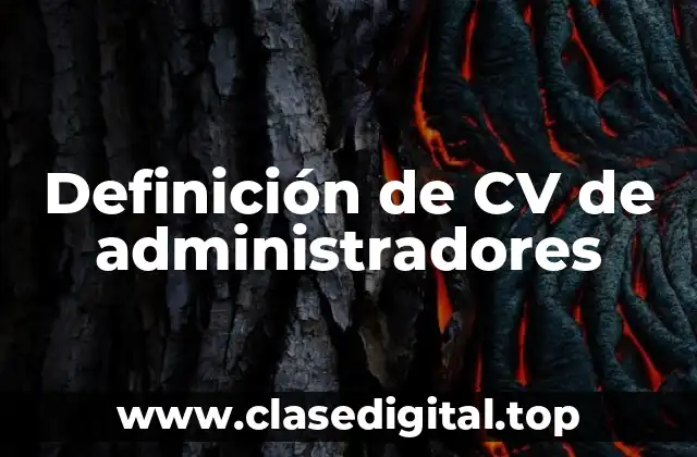 Definición de CV de administradores