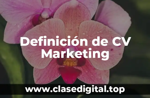 Definición de CV Marketing