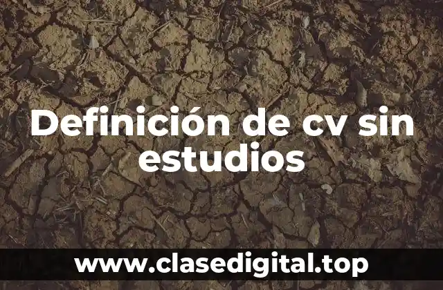 Definición de cv sin estudios